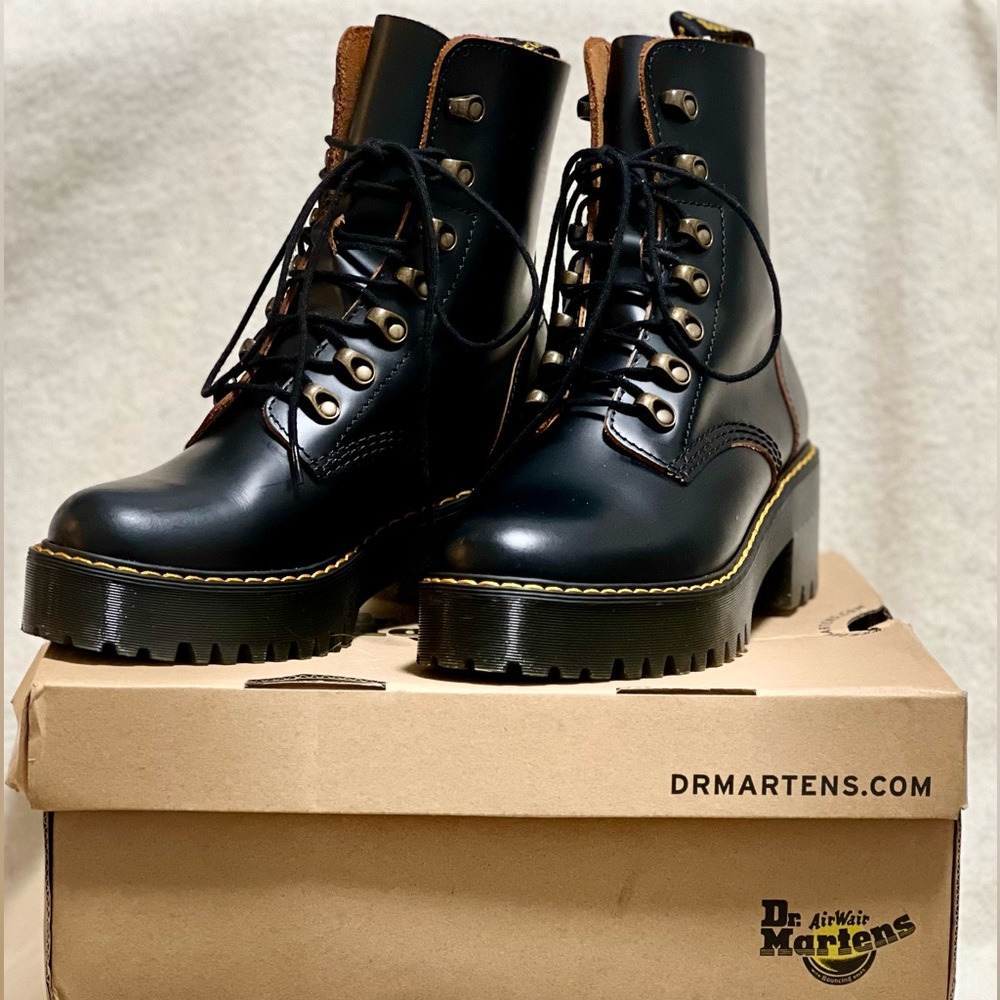 Dr. Martens Women’s Leona Vintage Smooth Leather Heeled Boots